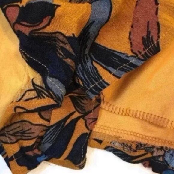 Peppermint Romper dress skort V-neck Tassles Boho Floral Sz Small Mustard - Picture 8 of 12